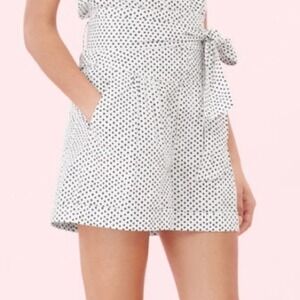 Rebecca Taylor La Vie Corrine Shorts - NWT Women Large | White Black Polka Dots